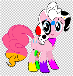 Size: 440x458 | Tagged: safe, imported from derpibooru, pinkie pie, earth pony, pony, 1000 hours in ms paint, 101 dalmatians, black hair, blaze (coat marking), coat markings, colored hooves, da vinci (101 dalmatian street), facial markings, female, mix, multicolored hair, orange hair, paint, pinkie da vinci, red hair, scarf, socks (coat markings), solo, spots, white mane