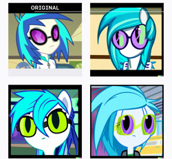 Size: 828x765 | Tagged: safe, edit, edited screencap, imported from derpibooru, screencap, dj pon-3, vinyl scratch, human, equestria girls, ai content, ai generated, generator:dall-e 2, machine learning abomination, solo