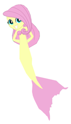 Size: 713x1239 | Tagged: safe, imported from derpibooru, fluttershy, mermaid, equestria girls, grin, mermaidized, png, simple background, smiling, species swap, white background