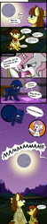 Size: 284x1344 | Tagged: safe, artist:veggie55, edit, imported from derpibooru, princess celestia, princess luna, oc, oc:vento, alicorn, pegasus, pony, angry, argument, calling, cewestia, colt, comic, dialogue, eclipse, female, filly, foal, german, implied lauren faust, looking at each other, looking at someone, looking up, male, moon, night, pink-mane celestia, pointing, raised hoof, s1 luna, sibling rivalry, sitting, smiling, solar eclipse, speech bubble, stallion, stars, sun, translation, woona, yelling, young celestia, young luna, younger