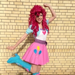 Size: 1080x1080 | Tagged: safe, artist:nedlydeadly cosplay, imported from derpibooru, pinkie pie, human, equestria girls, clothes, cosplay, costume, irl, irl human, one leg raised, photo, solo