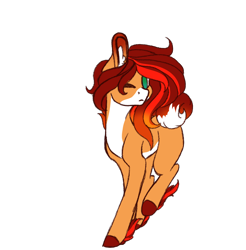 Size: 2018x2048 | Tagged: safe, artist:immagoddampony, artist:prettyshinegp, imported from derpibooru, oc, oc only, earth pony, pony, collaboration, colored hooves, ear fluff, earth pony oc, one eye closed, signature, simple background, solo, transparent background, wink