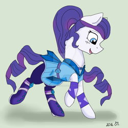 Size: 1024x1024 | Tagged: safe, imported from twibooru, rarity, pony, equestria girls, clothes, crystal guardian, equestria girls outfit, image, needs more jpeg, simple background, solo