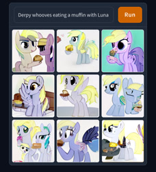 Size: 828x907 | Tagged: safe, imported from derpibooru, derpy hooves, pegasus, pony, ai content, ai generated, cursed image, female, food, generator:craiyon, mare, muffin, solo