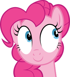 Size: 2339x2564 | Tagged: safe, artist:deratrox, imported from derpibooru, pinkie pie, earth pony, pony, .svg available, bust, female, high res, mare, simple background, smiling, solo, transparent background, vector