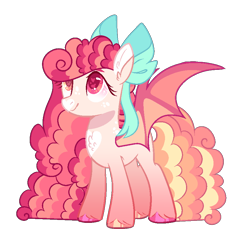 Size: 856x784 | Tagged: safe, artist:lilywolfpie, imported from derpibooru, oc, oc:stitched heart, bat pony, pony, base used, bow, female, hair bow, mare, simple background, solo, transparent background