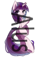 Size: 1000x1500 | Tagged: safe, artist:alus, imported from derpibooru, twilight sparkle, pony, unicorn, butt, obtrusive watermark, plot, simple background, solo, unicorn twilight, watermark, white background