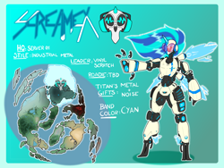 Size: 3200x2400 | Tagged: safe, artist:sanyo2100, imported from derpibooru, dj pon-3, vinyl scratch, anthro, robot, alternate universe, brutal equestria, equestria, map, reference, reference sheet