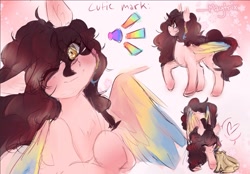 Size: 1219x847 | Tagged: safe, artist:maytrix, imported from derpibooru, oc, oc only, oc:maytrix, pegasus, pony, rabbit, animal, cutie mark, female, heart, mare, one eye closed, reference sheet, smiling, text, wings, wink