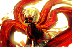 Size: 1224x792 | Tagged: safe, artist:aquagalaxy, imported from derpibooru, earth pony, pony, kaneki ken, ponified, solo, tokyo ghoul