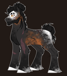Size: 1584x1800 | Tagged: safe, artist:purplegrim40, imported from derpibooru, oc, oc only, earth pony, pony, beard, black background, earth pony oc, facial hair, male, scar, simple background, solo, stallion