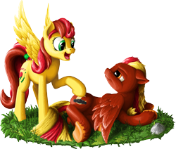 Size: 2043x1733 | Tagged: safe, artist:da-exile, imported from derpibooru, oc, oc only, oc:rum, oc:scarlet splash, pegasus, pony, female, mare, simple background, transparent background