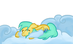 Size: 1924x1161 | Tagged: safe, artist:lunar harmony, sunshower raindrops, cloud, female, mare, simple background, sleeping, solo, transparent background