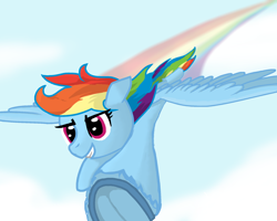 Size: 2000x1600 | Tagged: safe, artist:harleneap, imported from derpibooru, rainbow dash, pegasus, pony, flying, rainbow trail, solo