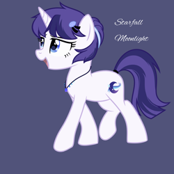 Size: 3000x3000 | Tagged: safe, artist:starfallmoonlight, imported from derpibooru, oc, oc:starfall moonlight, pony, unicorn, female, horn, mare, open mouth, simple background, solo, unicorn oc