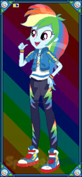 Size: 1280x2749 | Tagged: safe, artist:sansdrew250, imported from derpibooru, rainbow dash, human, equestria girls, converse, deviantart watermark, female, obtrusive watermark, pixel art, shoes, solo, watermark