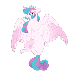 Size: 4000x4000 | Tagged: safe, artist:paliona, imported from derpibooru, princess flurry heart, fish, pony, absurd resolution, female, mare, mouth hold, older, older flurry heart, simple background, solo, transparent background, underhoof