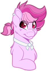 Size: 666x1008 | Tagged: safe, artist:missbramblemele, imported from derpibooru, oc, oc:higher love, pegasus, ear piercing, earring, freckles, girly, jewelry, male, necklace, piercing, ponytail, red eyes, simple background, stallion, transparent background