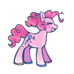Size: 568x568 | Tagged: safe, artist:1hoorn, imported from derpibooru, pinkie pie, earth pony, pony, alternate design, female, freckles, mare, redesign, simple background, solo, white background