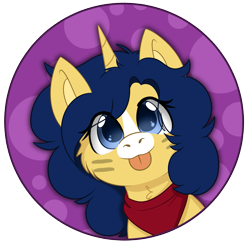 Size: 1233x1206 | Tagged: safe, artist:rokosmith26, imported from derpibooru, oc, oc only, oc:flash reboot, pony, unicorn, :p, bandana, bust, cheek fluff, clothes, commission, cute, eye clipping through hair, female, horn, mare, markings, neck fluff, simple background, tongue out, unicorn oc, ych result, your character here