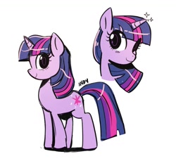 Size: 1360x1248 | Tagged: safe, artist:frogletcomics, imported from derpibooru, twilight sparkle, pony, unicorn, doodle, eye clipping through hair, female, horn, mare, simple background, solo, unicorn twilight, white background