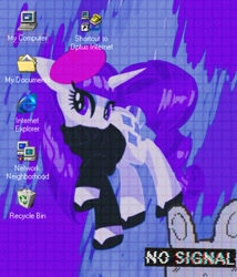 Size: 1080x1259 | Tagged: safe, artist:stacy_165cut, imported from derpibooru, rarity, pony, unicorn, beatnik rarity, beret, clothes, female, hat, horn, mare, microsoft, microsoft windows, raised hoof, solo, sweater, vaporwave, webcore