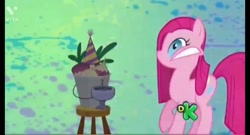 Size: 1280x692 | Tagged: safe, imported from derpibooru, screencap, pinkie pie, party of one, discovery kids logo, pinkamena diane pie