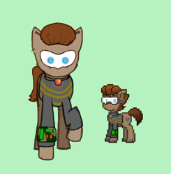 Size: 1304x1331 | Tagged: safe, artist:kvas!, imported from derpibooru, oc, oc:curdy, pony, robot, robot pony, 1000 years in photoshop, ashes town, equinoid, pipbuck, reference, solo