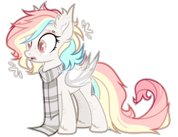 Size: 2545x1953 | Tagged: safe, artist:toffeelavender, imported from derpibooru, oc, oc only, bat pony, pony, base used, bat pony oc, bat wings, clothes, eyelashes, female, mare, multicolored hair, rainbow hair, scarf, simple background, solo, transparent background, wings