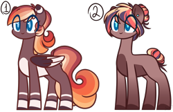 Size: 1900x1231 | Tagged: safe, artist:purplegrim40, imported from derpibooru, oc, oc only, earth pony, pegasus, pony, colored hooves, duo, ear piercing, earth pony oc, eye clipping through hair, female, mare, pegasus oc, piercing, simple background, smiling, transparent background, wings