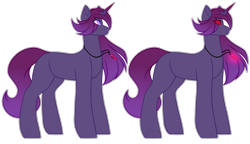 Size: 2084x1200 | Tagged: safe, artist:purplegrim40, imported from derpibooru, oc, oc only, pony, unicorn, duo, horn, jewelry, necklace, offspring, parent:king sombra, parent:twilight sparkle, parents:twibra, simple background, transparent background, unicorn oc