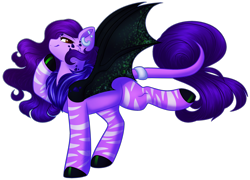 Size: 2673x1921 | Tagged: safe, artist:purplegrim40, imported from derpibooru, oc, oc only, bat pony, pony, bat pony oc, bat wings, commission, hoof polish, raised hoof, simple background, smiling, solo, transparent background, wings, ych result