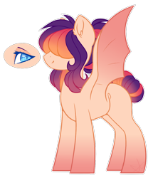 Size: 1034x1200 | Tagged: safe, artist:purplegrim40, imported from derpibooru, oc, oc only, bat pony, pony, bat pony oc, bat wings, hair over eyes, simple background, smiling, solo, transparent background, wings