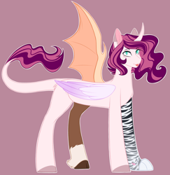 Size: 1748x1800 | Tagged: safe, artist:purplegrim40, imported from derpibooru, oc, oc only, draconequus, hybrid, draconequus oc, interspecies offspring, offspring, parent:discord, parent:princess celestia, parents:dislestia, simple background, solo