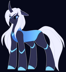 Size: 2628x2900 | Tagged: safe, artist:purplegrim40, imported from derpibooru, oc, oc only, changepony, hybrid, pony, unicorn, black background, eye scar, female, horn, interspecies offspring, mare, offspring, parent:queen chrysalis, parent:shining armor, parents:shining chrysalis, scar, simple background, solo, unicorn oc