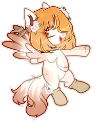 Size: 1024x1298 | Tagged: safe, artist:toffeelavender, imported from derpibooru, oc, oc only, pegasus, pony, base used, clothes, female, flower, flower in hair, mare, pegasus oc, simple background, socks, solo, transparent background, wings