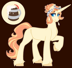 Size: 1376x1300 | Tagged: safe, artist:purplegrim40, imported from derpibooru, oc, oc only, pony, unicorn, female, magical lesbian spawn, mare, offspring, parent:applejack, parent:rarity, parents:rarijack, raised hoof, simple background, smiling, unshorn fetlocks