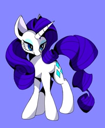 Size: 699x850 | Tagged: safe, artist:stacy_165cut, imported from derpibooru, rarity, pony, unicorn, blue background, female, horn, mare, simple background, solo