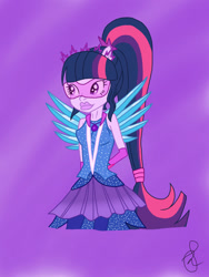 Size: 768x1024 | Tagged: safe, artist:ilaria122, imported from derpibooru, sci-twi, twilight sparkle, human, equestria girls, legend of everfree, crystal guardian, crystal wings, lips, solo, wings