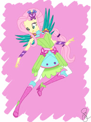 Size: 768x1024 | Tagged: safe, artist:ilaria122, imported from derpibooru, fluttershy, human, equestria girls, crystal guardian, crystal wings, lips, solo, wings