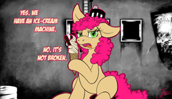 Size: 1250x725 | Tagged: safe, artist:jamescorck, imported from derpibooru, oc, oc:cotton bucket, earth pony, pony, female, food, ice cream, mare, solo