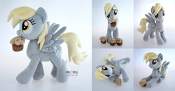 Size: 2300x1200 | Tagged: safe, artist:meplushyou, imported from derpibooru, derpy hooves, pegasus, pony, female, food, irl, mare, muffin, photo, plushie, solo, that pony sure does love muffins, wings