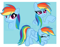Size: 7592x5960 | Tagged: safe, artist:milkyboo898, imported from derpibooru, rainbow dash, pegasus, pony, abstract background, absurd resolution, ass up, bust, eyebrows, eyebrows visible through hair, eyes closed, female, folded wings, hooves, mare, raised eyebrow, raised hoof, smiling, solo, stretching, watermark, wings