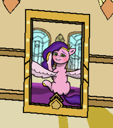 Size: 1696x1912 | Tagged: safe, artist:realdash, imported from derpibooru, pipp petals, pegasus, pony, bedroom eyes, female, g5, mare, mirror, phone, raised hoof, reflection, selfie, sitting, spread wings, wings