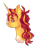 Size: 1280x1659 | Tagged: safe, artist:liza-tekeo, imported from derpibooru, sunset shimmer, pony, unicorn, equestria girls, bust, portrait, profile, simple background, solo, transparent background