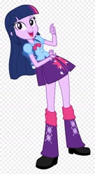 Size: 840x1547 | Tagged: safe, imported from derpibooru, twilight sparkle, human, equestria girls, boots, bowtie, checkered background, clothes, high heel boots, shirt, shoes, skirt, solo