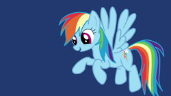 Size: 1920x1080 | Tagged: safe, artist:kazamacat, imported from derpibooru, rainbow dash, pegasus, pony, fanfic:the mater mev, blue background, fanfic art, simple background, smiling, solo