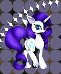 Size: 709x863 | Tagged: safe, artist:stacy_165cut, imported from derpibooru, rarity, pony, unicorn, butt, female, horn, looking at you, looking back, looking back at you, mare, plot, raised leg, rearity, solo, underhoof