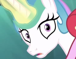 Size: 628x488 | Tagged: safe, imported from derpibooru, screencap, princess celestia, alicorn, pony, between dark and dawn, season 9, spoiler:s09, big eyes, bust, close-up, closeup on the face, clothes, cute, cutelestia, eyelashes, face, female, frown, glowing, glowing horn, horn, looking back, magic, magic aura, mare, moments before disaster, open mouth