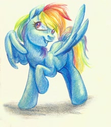 Size: 1124x1287 | Tagged: safe, artist:tigra0118, imported from derpibooru, rainbow dash, pegasus, pony, solo, traditional art